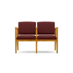 Mason Street Wood 2-Seat Sofa with Center Arm in Premium Upholstery