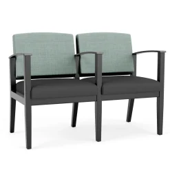 Mason Street Wood 2-Seat Sofa with Center Arm in Premium Upholstery