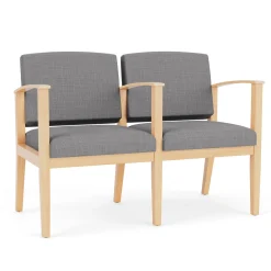 Mason Street Wood 2-Seat Sofa with Center Arm in Premium Upholstery