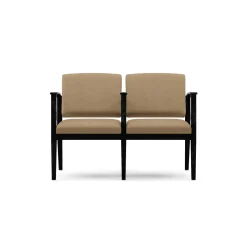 Mason Street Wood 2-Seat Sofa with Center Arm in Premium Upholstery