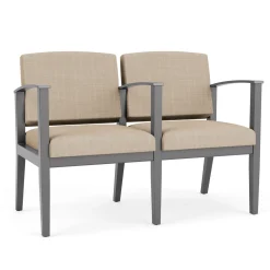 Mason Street Wood 2-Seat Sofa with Center Arm in Premium Upholstery
