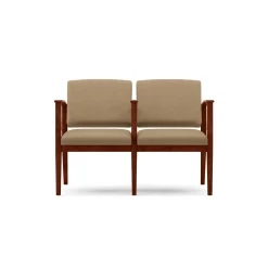 Mason Street Wood 2-Seat Sofa with Center Arm in Premium Upholstery