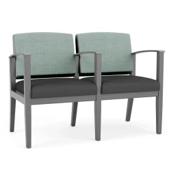 Mason Street Wood 2-Seat Sofa with Center Arm in Premium Upholstery