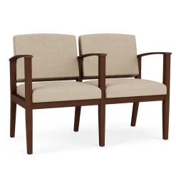 Mason Street Wood 2-Seat Sofa with Center Arm in Premium Upholstery