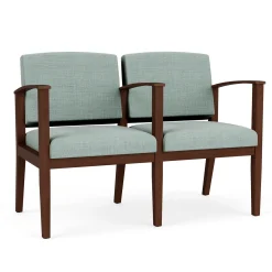 Mason Street Wood 2-Seat Sofa with Center Arm in Premium Upholstery