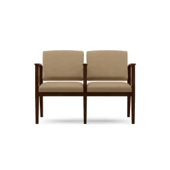 Mason Street Wood 2-Seat Sofa with Center Arm in Premium Upholstery