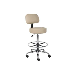 Medical Armless Vinyl Stool with Adjustable Seat Height and Foot Ring