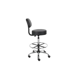 Medical Armless Vinyl Stool with Adjustable Seat Height and Foot Ring