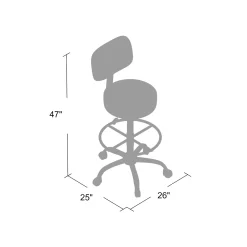 Medical Armless Vinyl Stool with Adjustable Seat Height and Foot Ring