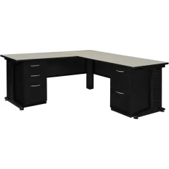 Merit Double Pedestal L-Shaped Desk - 66