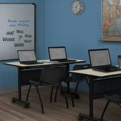 Merit Flip Top Training Table with Casters and Modesty Panel - 72