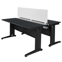Merit 2-Person Workstation with Privacy Divider - 66"W x 24"D