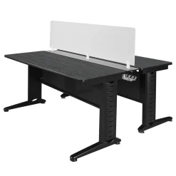 Merit 2-Person Workstation with Privacy Divider - 66"W x 24"D