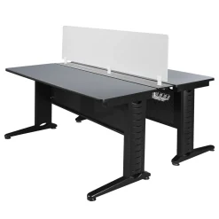 Merit 2-Person Workstation with Privacy Divider - 66