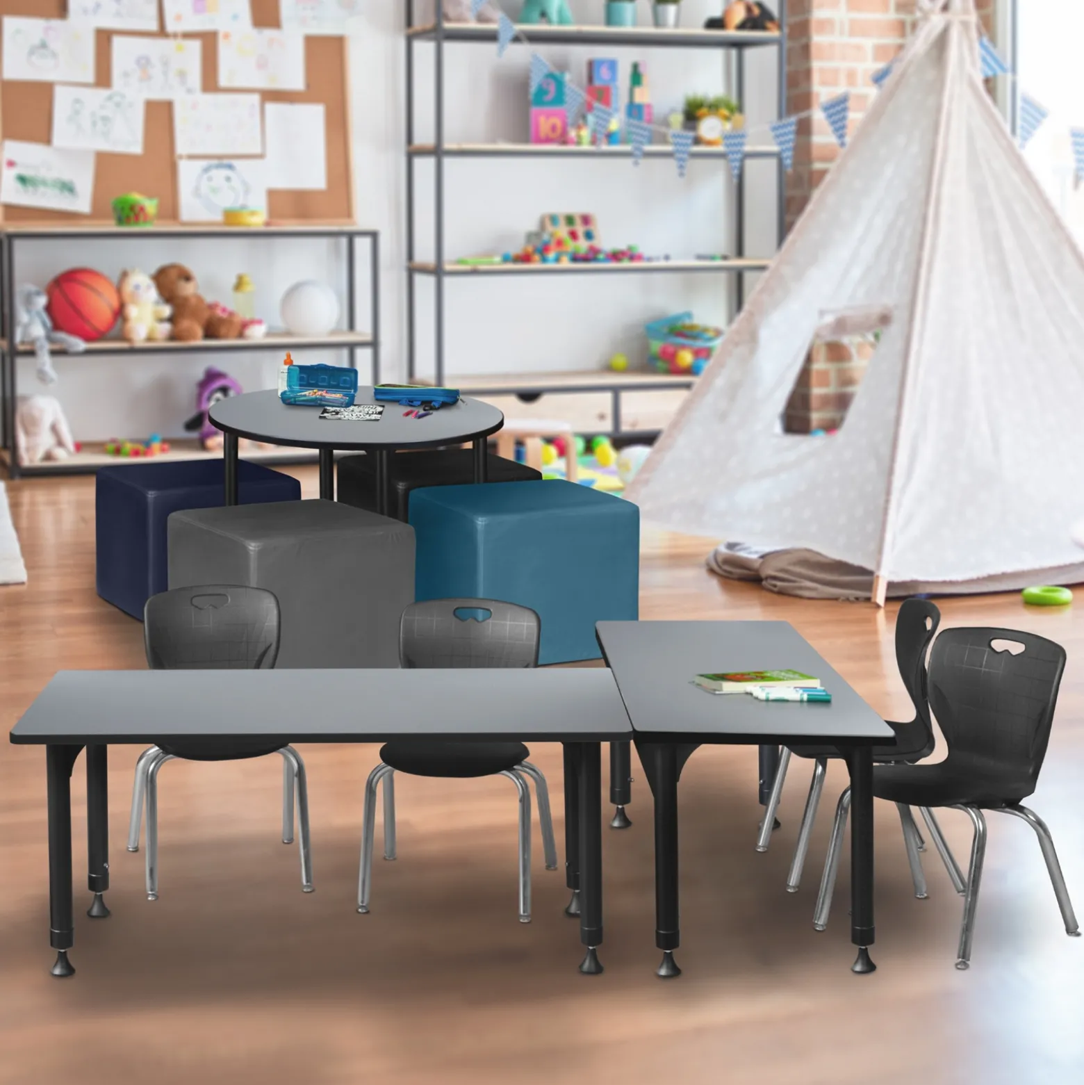 Merit Rectangle Height-Adjustable Table - 48"x30"