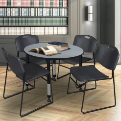 Merit Round Height-Adjustable Table - 36"D