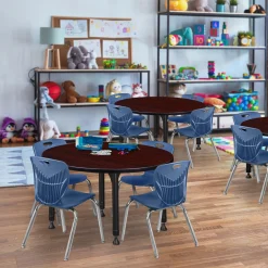 Merit Round Height-Adjustable Table - 42"D