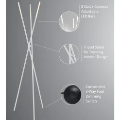 Metal Tripod Floor Lamp - 73.5