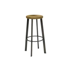 Metro Bar Height Stool with Wood Seat
