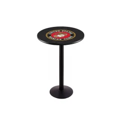Military Logo Disc Base Table - 36"DIA x 42"H
