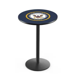 Military Logo Disc Base Table - 28"DIA x 36"H