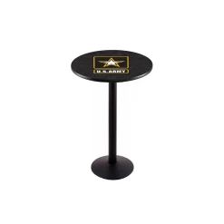 Military Logo Disc Base Table - 28"DIA x 42"H