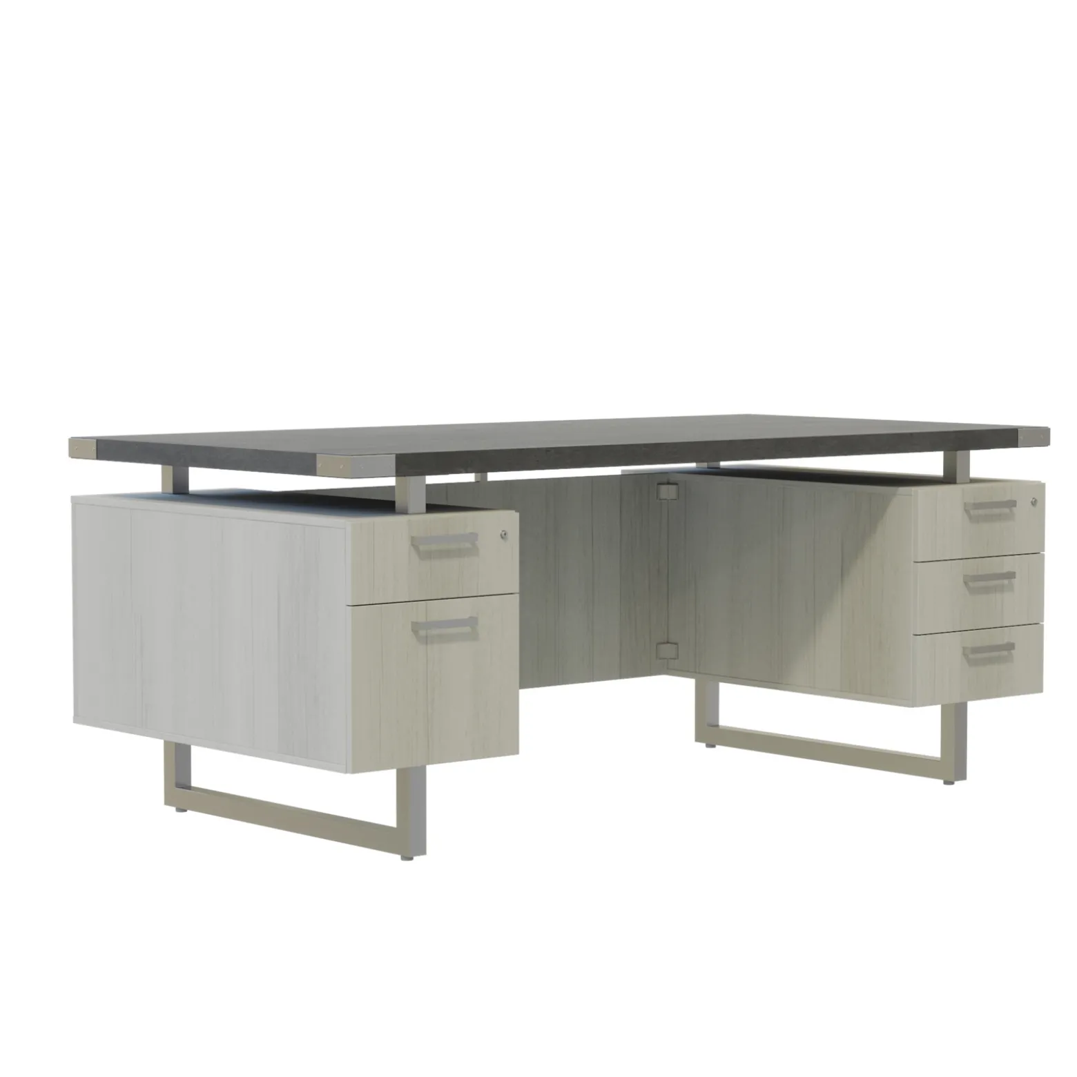 Mirella Double Pedestal Desk - 72"W