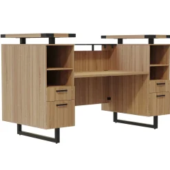 Mirella Reception Desk with Glass Countertop - 78"W x 36"D
