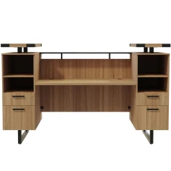 Mirella Reception Desk with Glass Countertop - 78