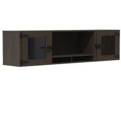 Mirella Wall-Mounted Hutch with Glass Doors - 72