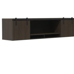 Mirella Wall-Mounted Hutch with Wood Doors - 72