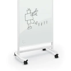 Mobile Magnetic Glass Board 3'W x 4'H