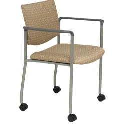 Mobile Upholstered Back Guest Chair with Arms