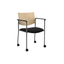 Mobile Wood Back Guest Chair