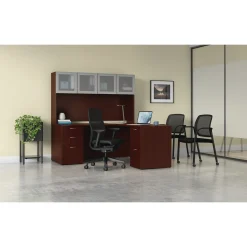 Mod Double Pedestal L-Shaped Desk w/ Hutch - 66"W x 72"D