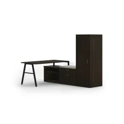 Mod L-Shaped Desk w/ A-Legs and Storage Set