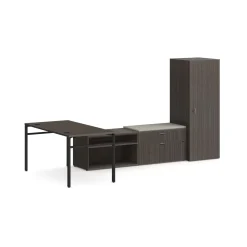 Mod L-Shaped Desk w/ U-Legs and Storage Set