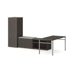 Mod L-Shaped Desk w/ U-Legs and Storage Set