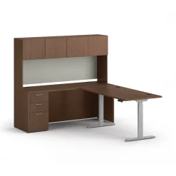 Mod Standing L-Shaped Workstation w/ Hutch