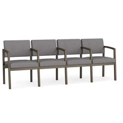 New Castle Steel 4 Seat Guest Chair w/Center Arms with Designer Upholstery