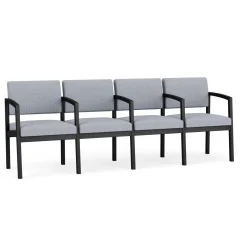 New Castle Steel 4 Seat Guest Chair w/Center Arms with Designer Upholstery