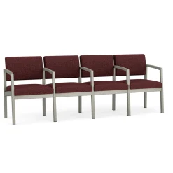 New Castle Steel 4 Seat Guest Chair w/Center Arms with Designer Upholstery