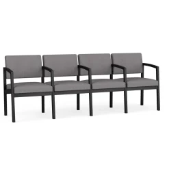 New Castle Steel 4 Seat Guest Chair w/Center Arms with Designer Upholstery