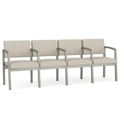 New Castle Steel 4 Seat Guest Chair w/Center Arms with Designer Upholstery