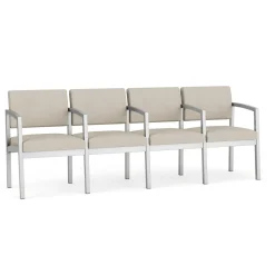 New Castle Steel 4 Seat Guest Chair w/Center Arms with Designer Upholstery