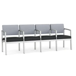 New Castle Steel 4 Seat Guest Chair w/Center Arms with Designer Upholstery
