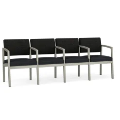 New Castle Steel 4 Seat Guest Chair w/Center Arms with Designer Upholstery