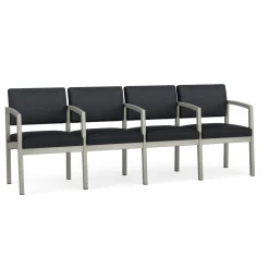 New Castle Steel 4 Seat Guest Chair w/Center Arms with Designer Upholstery