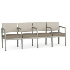 New Castle Steel 4 Seat Guest Chair w/Center Arms with Designer Upholstery