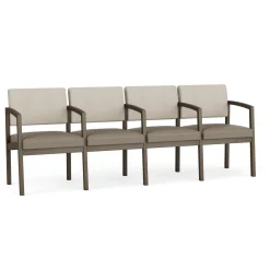 New Castle Steel 4 Seat Guest Chair w/Center Arms with Designer Upholstery